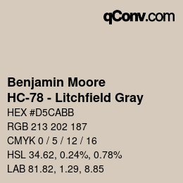 Color code: Benjamin Moore - HC-78 - Litchfield Gray | qconv.com