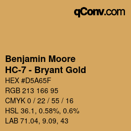 カラーコード: Benjamin Moore - HC-7 - Bryant Gold | qconv.com