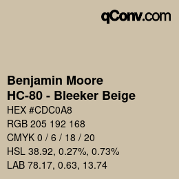 Code couleur: Benjamin Moore - HC-80 - Bleeker Beige | qconv.com
