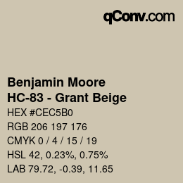 Código de color: Benjamin Moore - HC-83 - Grant Beige | qconv.com