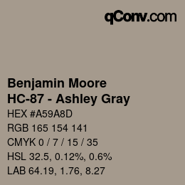 Color code: Benjamin Moore - HC-87 - Ashley Gray | qconv.com