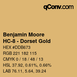 Código de color: Benjamin Moore - HC-8 - Dorset Gold | qconv.com
