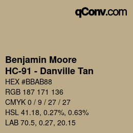 Code couleur: Benjamin Moore - HC-91 - Danville Tan | qconv.com