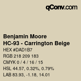 Farbcode: Benjamin Moore - HC-93 - Carrington Beige | qconv.com
