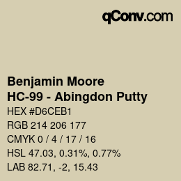 Código de color: Benjamin Moore - HC-99 - Abingdon Putty | qconv.com