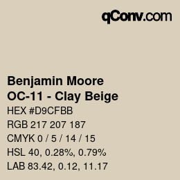 Color code: Benjamin Moore - OC-11 - Clay Beige | qconv.com