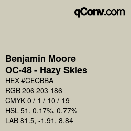 Color code: Benjamin Moore - OC-48 - Hazy Skies | qconv.com