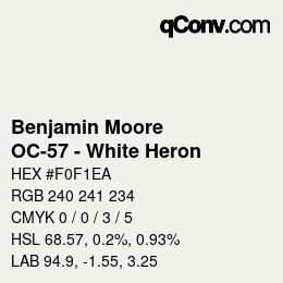 Code couleur: Benjamin Moore - OC-57 - White Heron | qconv.com