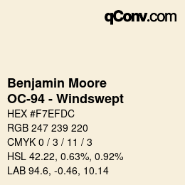Color code: Benjamin Moore - OC-94 - Windswept | qconv.com