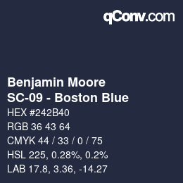 Code couleur: Benjamin Moore - SC-09 - Boston Blue | qconv.com