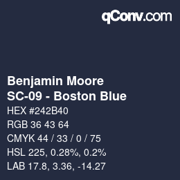 カラーコード: Benjamin Moore - SC-09 - Boston Blue | qconv.com