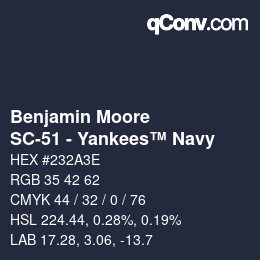 Código de color: Benjamin Moore - SC-51 - Yankees™ Navy | qconv.com