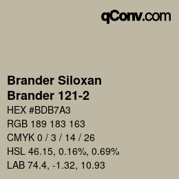 Farbcode: Brander Siloxan - Brander 121-2 | qconv.com