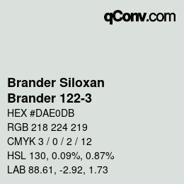 Farbcode: Brander Siloxan - Brander 122-3 | qconv.com