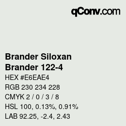 Farbcode: Brander Siloxan - Brander 122-4 | qconv.com