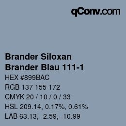 Farbcode: Brander Siloxan - Brander Blau 111-1 | qconv.com