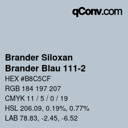 カラーコード: Brander Siloxan - Brander Blau 111-2 | qconv.com