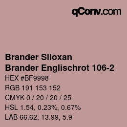 カラーコード: Brander Siloxan - Brander Englischrot 106-2 | qconv.com