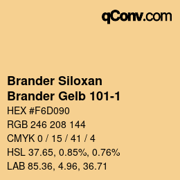 Farbcode: Brander Siloxan - Brander Gelb 101-1 | qconv.com