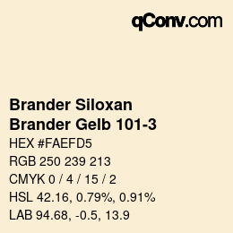 Farbcode: Brander Siloxan - Brander Gelb 101-3 | qconv.com