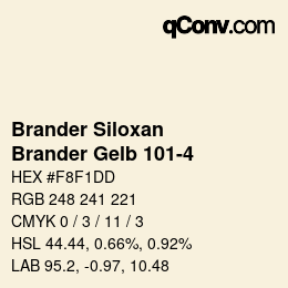 Farbcode: Brander Siloxan - Brander Gelb 101-4 | qconv.com