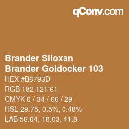 Farbcode: Brander Siloxan - Brander Goldocker 103 | qconv.com