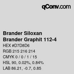 カラーコード: Brander Siloxan - Brander Graphit 112-4 | qconv.com