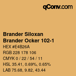 カラーコード: Brander Siloxan - Brander Ocker 102-1 | qconv.com