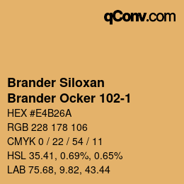 カラーコード: Brander Siloxan - Brander Ocker 102-1 | qconv.com