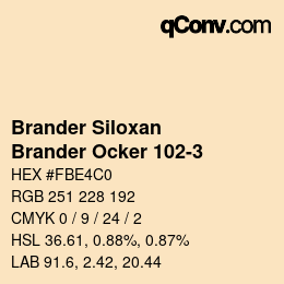 Farbcode: Brander Siloxan - Brander Ocker 102-3 | qconv.com