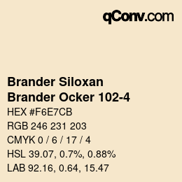 Farbcode: Brander Siloxan - Brander Ocker 102-4 | qconv.com