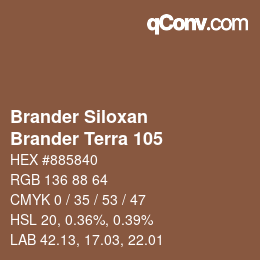 Farbcode: Brander Siloxan - Brander Terra 105 | qconv.com