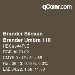 Farbcode: Brander Siloxan - Brander Umbra 110 | qconv.com