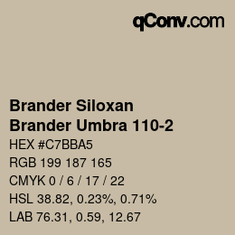 カラーコード: Brander Siloxan - Brander Umbra 110-2 | qconv.com