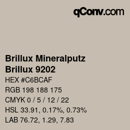 Code couleur: Brillux Mineralputz - Brillux 9202 | qconv.com