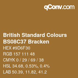 カラーコード: British Standard Colours - BS08C37 Bracken | qconv.com