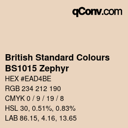 カラーコード: British Standard Colours - BS1015 Zephyr | qconv.com