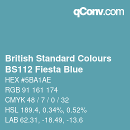 カラーコード: British Standard Colours - BS112 Fiesta Blue | qconv.com