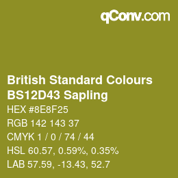 Color code: British Standard Colours - BS12D43 Sapling | qconv.com