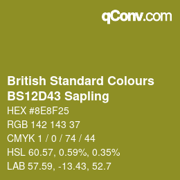 Código de color: British Standard Colours - BS12D43 Sapling | qconv.com