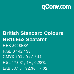 Color code: British Standard Colours - BS16E53 Seafarer | qconv.com