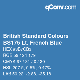 カラーコード: British Standard Colours - BS175 Lt. French Blue | qconv.com