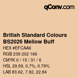 カラーコード: British Standard Colours - BS2026 Mellow Buff | qconv.com