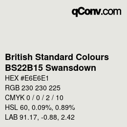 カラーコード: British Standard Colours - BS22B15 Swansdown | qconv.com
