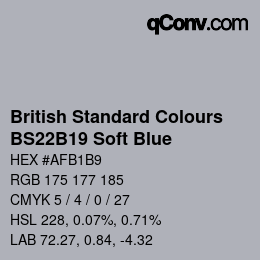 Color code: British Standard Colours - BS22B19 Soft Blue | qconv.com