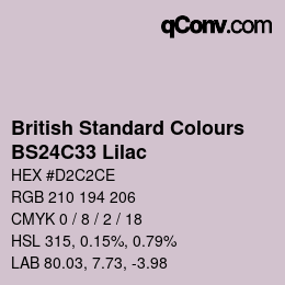 カラーコード: British Standard Colours - BS24C33 Lilac | qconv.com
