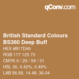 カラーコード: British Standard Colours - BS360 Deep Buff | qconv.com