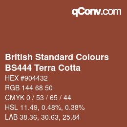 カラーコード: British Standard Colours - BS444 Terra Cotta | qconv.com
