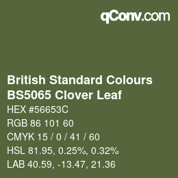 カラーコード: British Standard Colours - BS5065 Clover Leaf | qconv.com