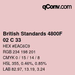 Color code: British Standards 4800F - 02 C 33 | qconv.com